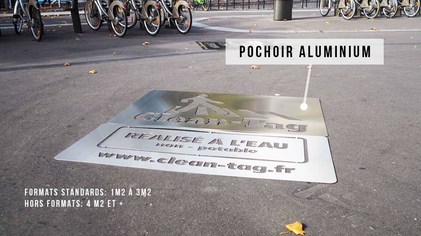 Marquage au sol de type clean tag pour Clean-Tag, l'agence