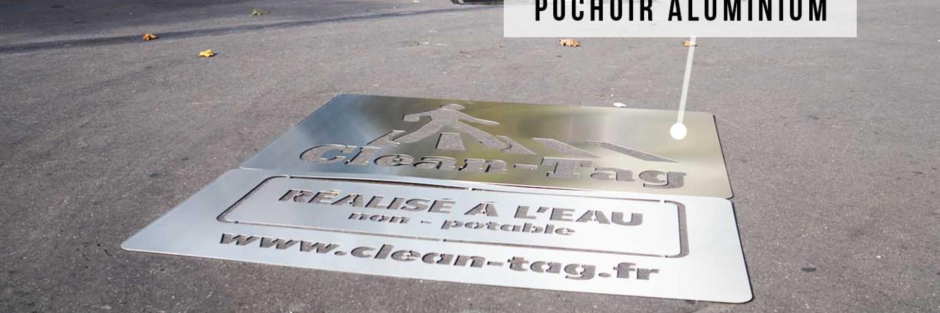 Marquage au sol de type clean tag pour Clean-Tag, l'agence